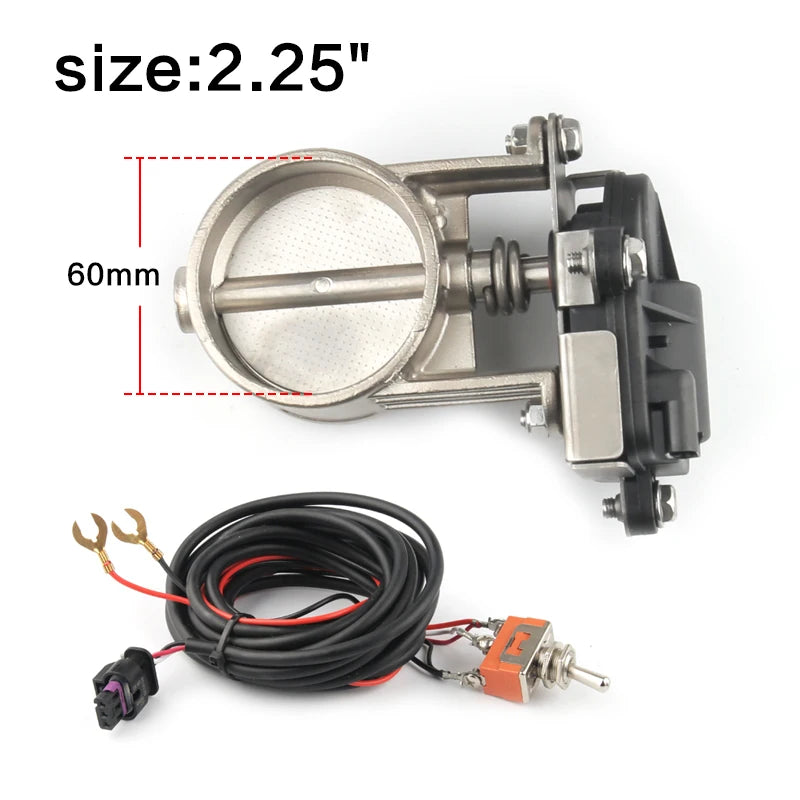 Electric Exhaust Control Valve2"/2.25"/2.5"/2.75"/3" Exhaust Control Valve - Low Pressure For Exhaust Catback Downpipe