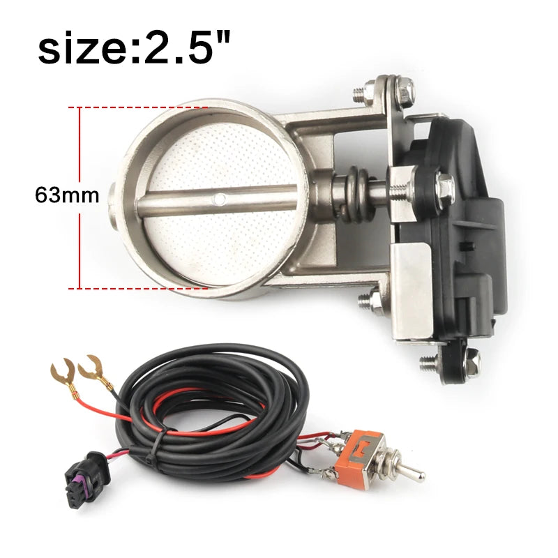 Electric Exhaust Control Valve2"/2.25"/2.5"/2.75"/3" Exhaust Control Valve - Low Pressure For Exhaust Catback Downpipe