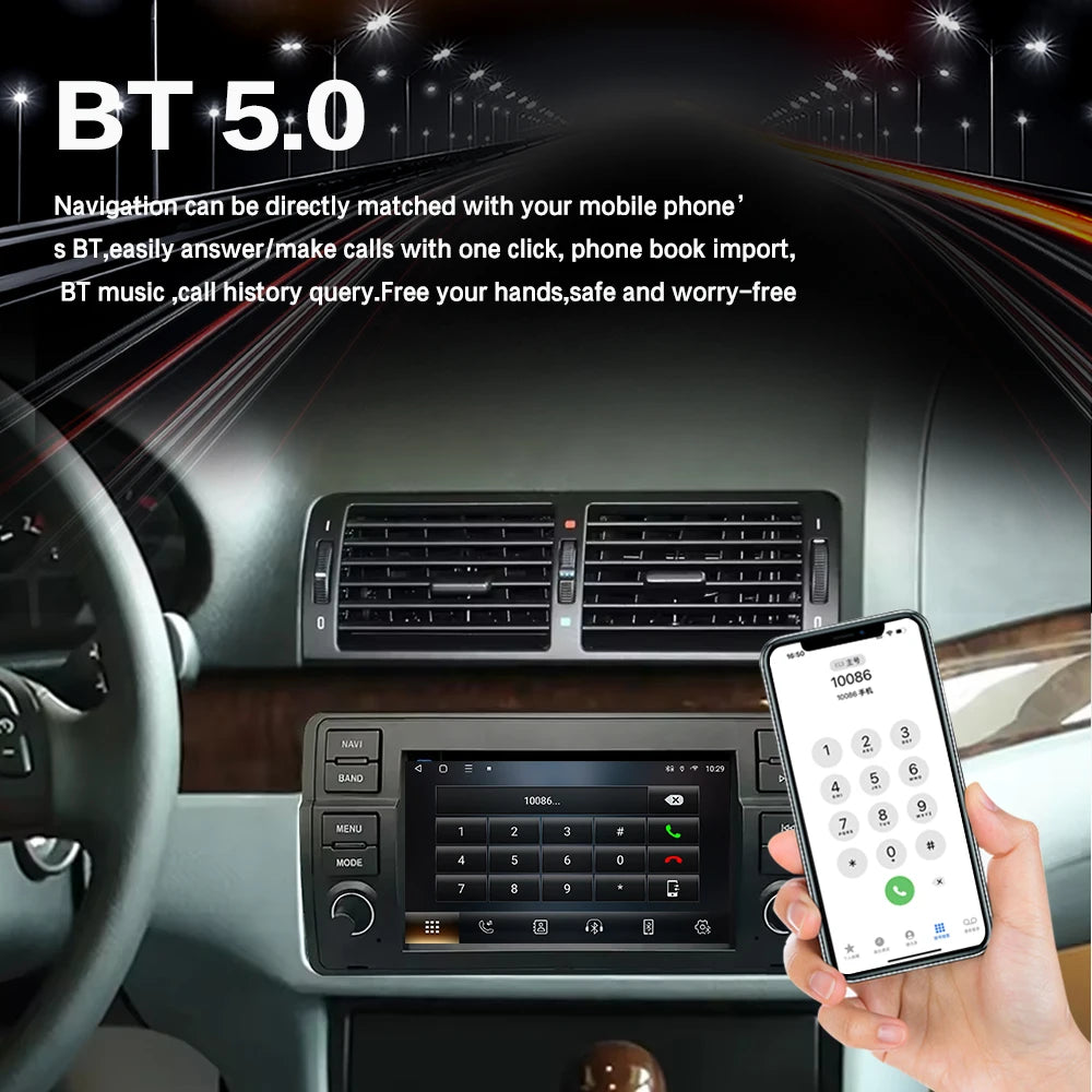 LELV FM RDS car video GPS Navigation for for BMW E46 WIFI 4G split-screen auto radio carplay