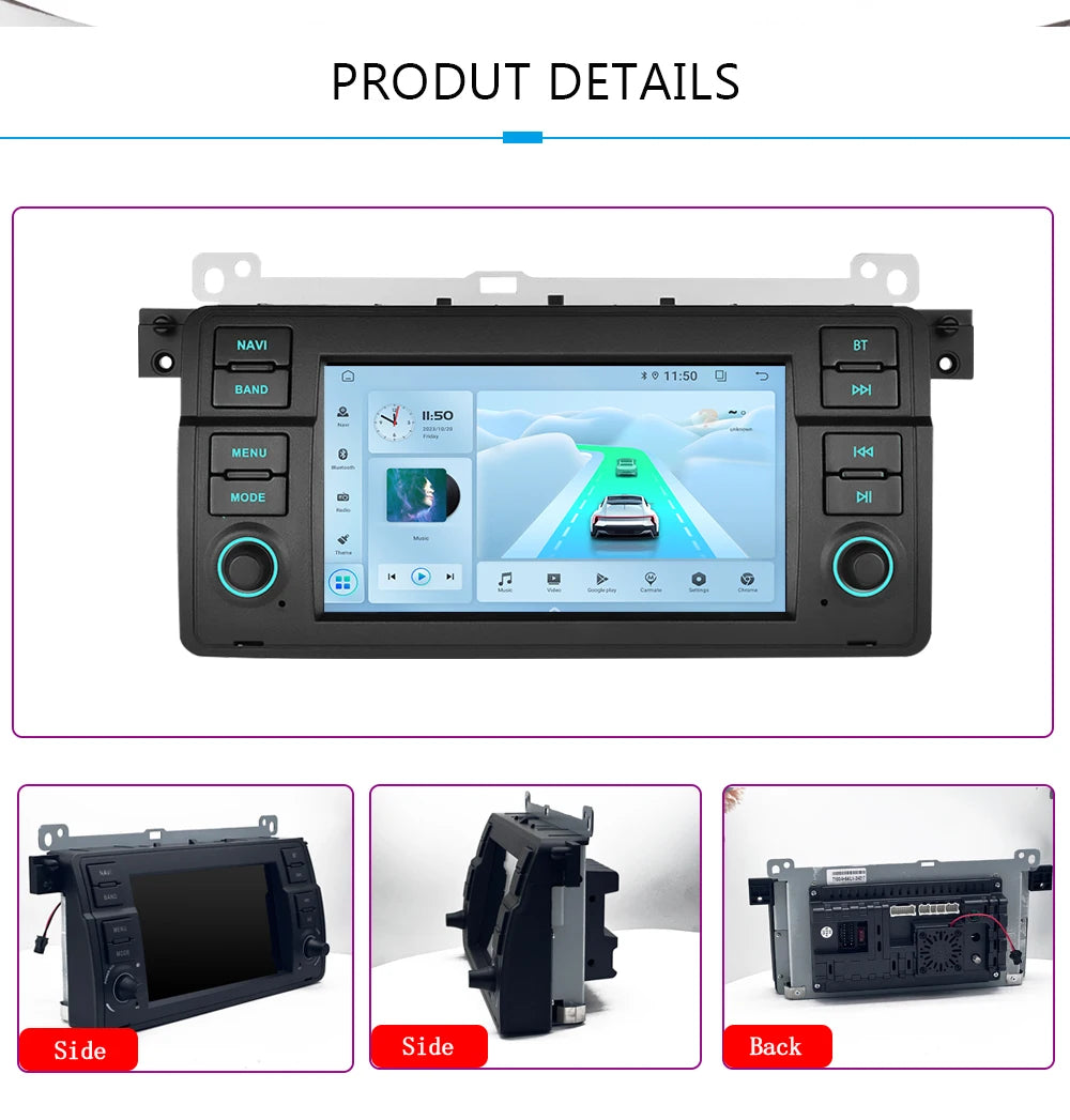 LELV FM RDS car video GPS Navigation for for BMW E46 WIFI 4G split-screen auto radio carplay