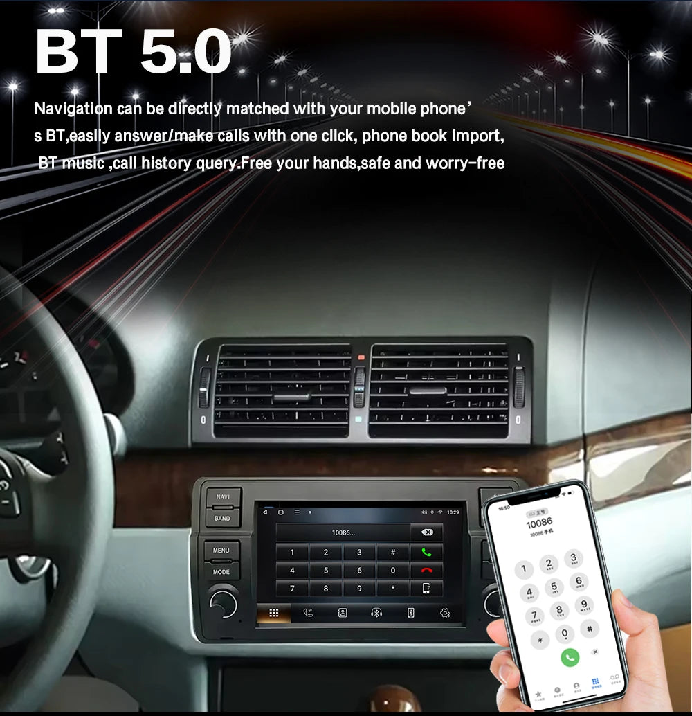 LELV FM RDS car video GPS Navigation for for BMW E46 WIFI 4G split-screen auto radio carplay