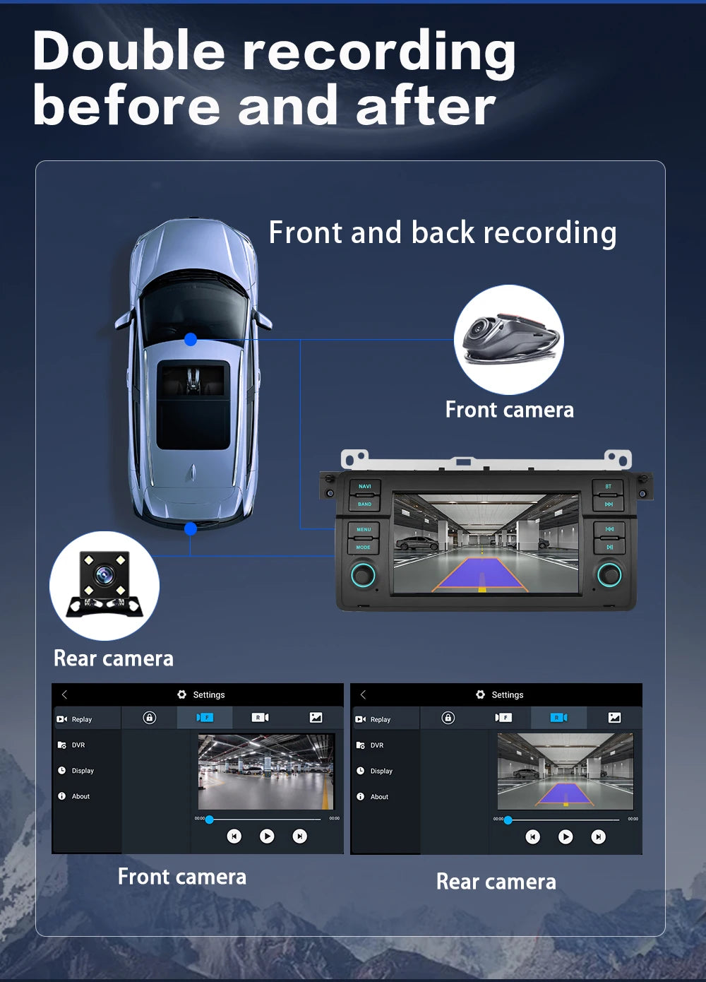 LELV FM RDS car video GPS Navigation for for BMW E46 WIFI 4G split-screen auto radio carplay
