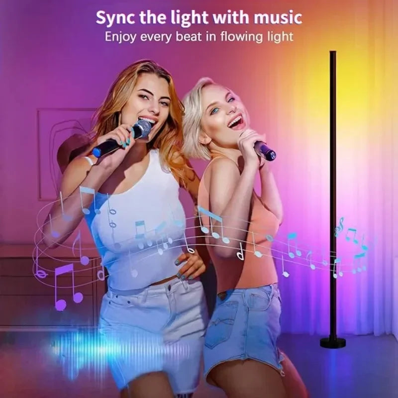 EISSLOLY 2PCS Intelligent RGB Floor Lamp APP Control Music Synchronized Corner Lighting Room decoration Standing Lights