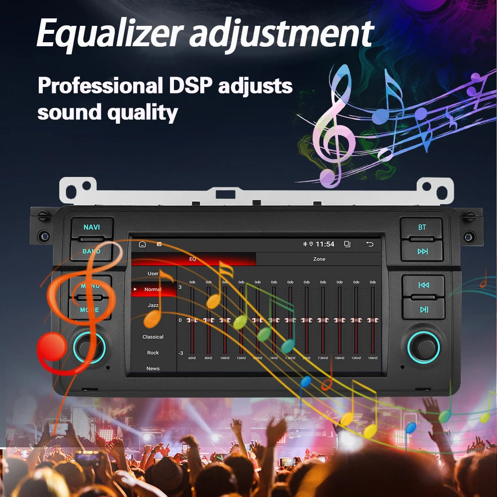 LELV FM RDS car video GPS Navigation for for BMW E46 WIFI 4G split-screen auto radio carplay