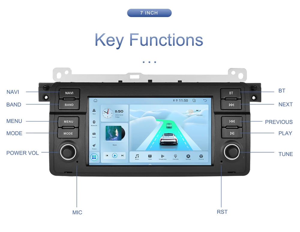 LELV FM RDS car video GPS Navigation for for BMW E46 WIFI 4G split-screen auto radio carplay