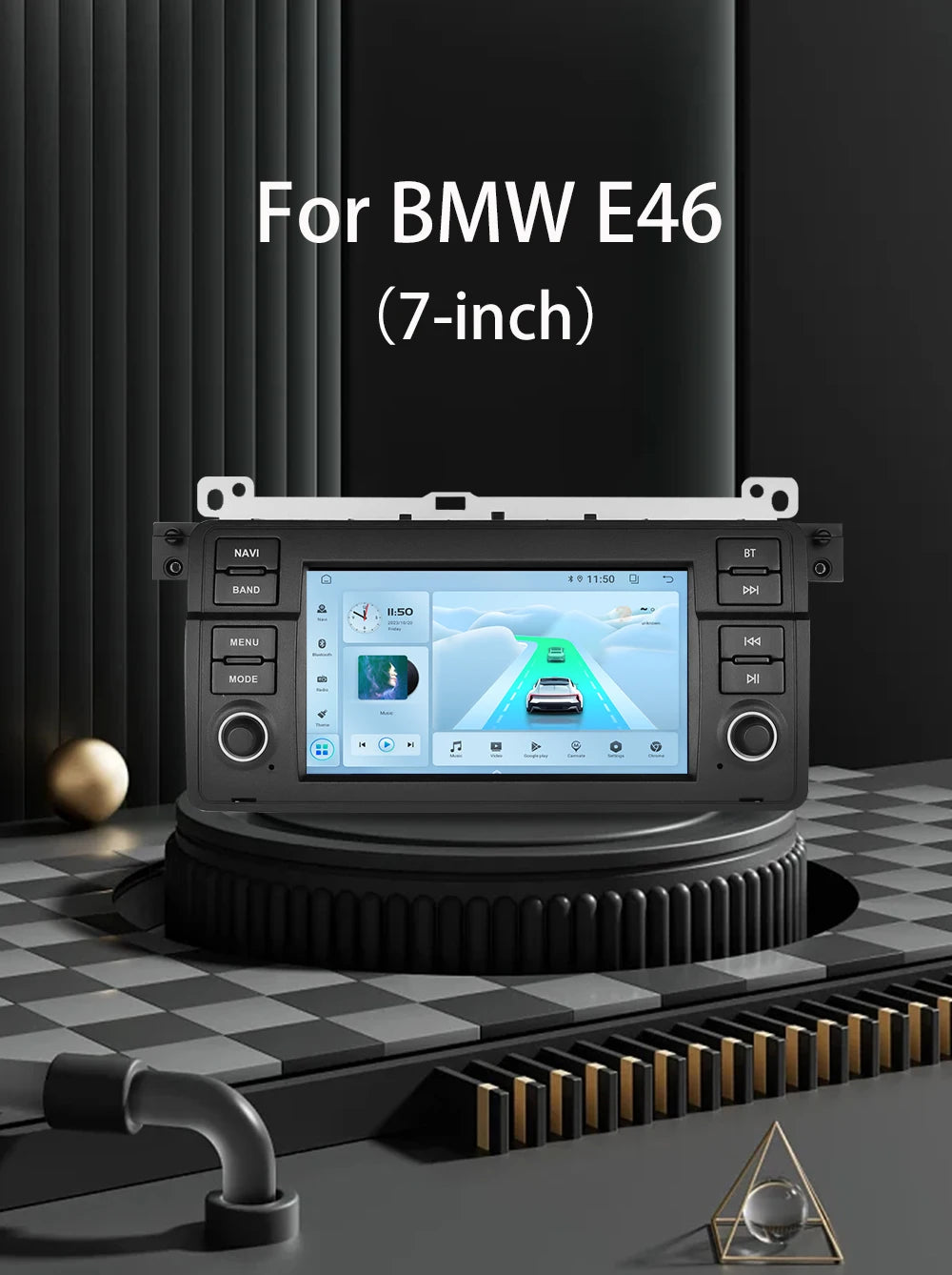 LELV FM RDS car video GPS Navigation for for BMW E46 WIFI 4G split-screen auto radio carplay