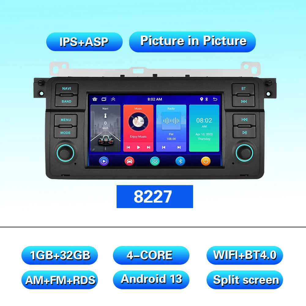 LELV FM RDS car video GPS Navigation for for BMW E46 WIFI 4G split-screen auto radio carplay