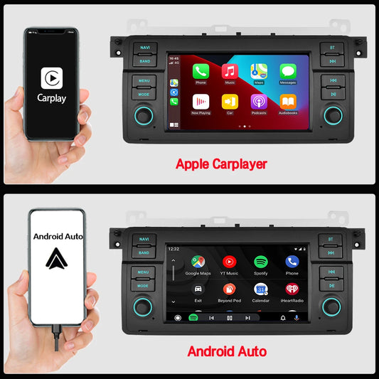 LELV FM RDS car video GPS Navigation for for BMW E46 WIFI 4G split-screen auto radio carplay