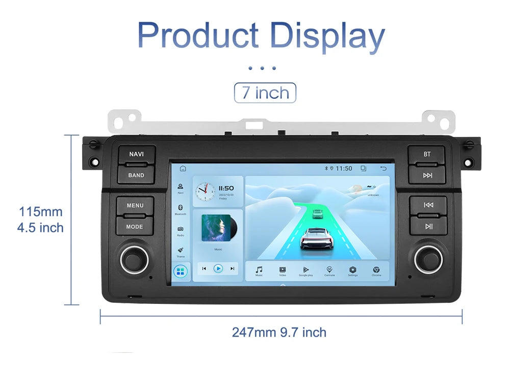 LELV FM RDS car video GPS Navigation for for BMW E46 WIFI 4G split-screen auto radio carplay