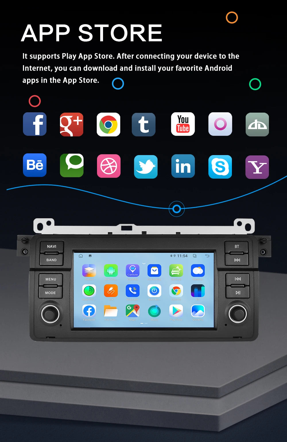 LELV FM RDS car video GPS Navigation for for BMW E46 WIFI 4G split-screen auto radio carplay